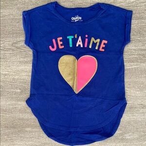 OshKosh Blue Tee with Colorful Print